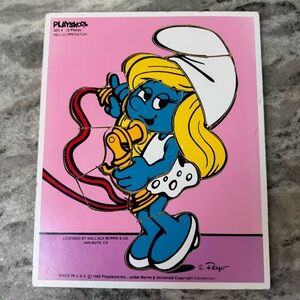 Playskool Smurfette Wooden Puzzle Vintage 1982